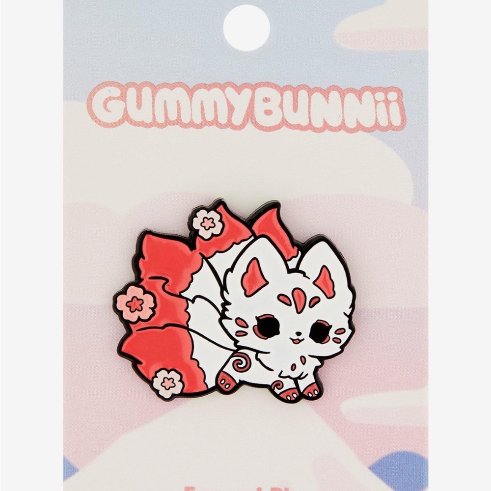 Red & White Kitsune Enamel Pin By Gummybunnii Hot Topic